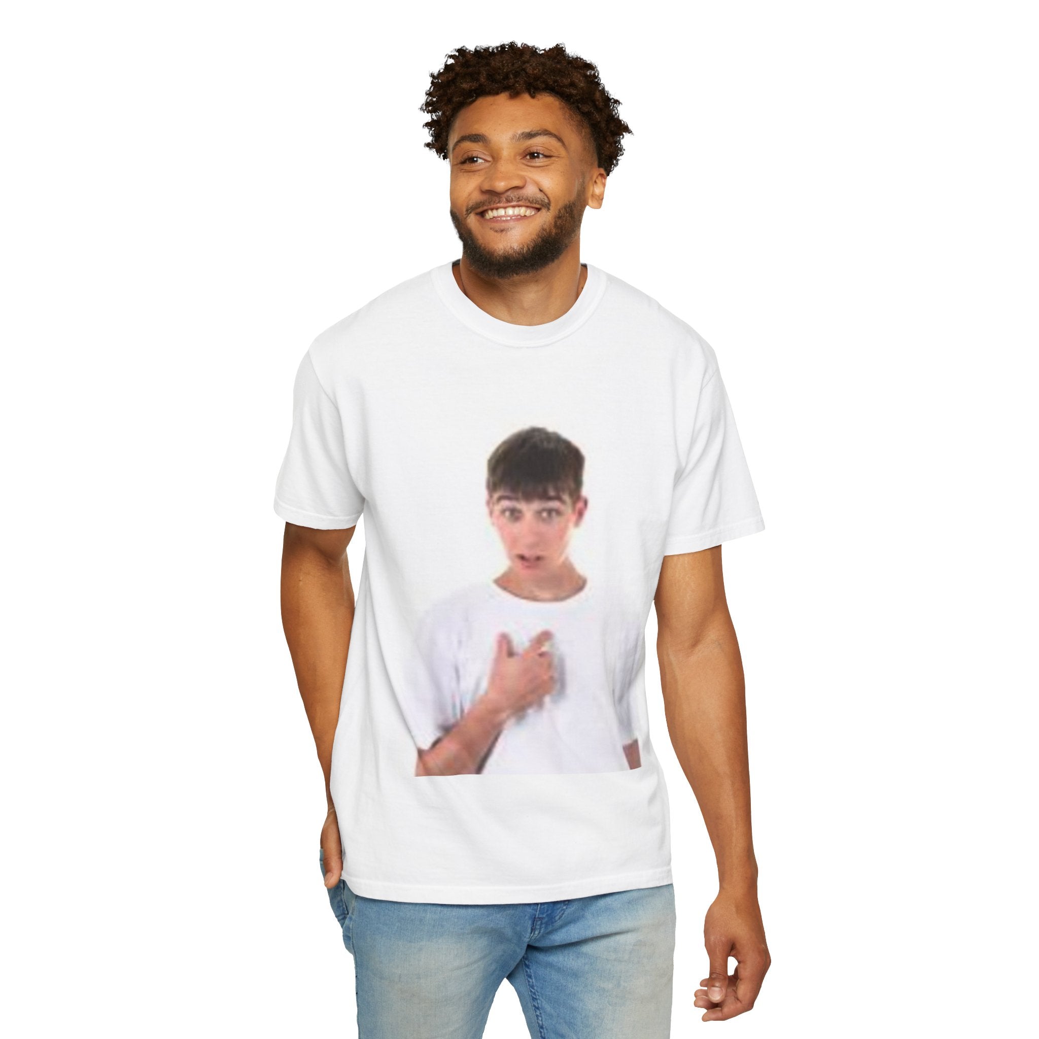 Guy Pointing At Himself Meme T-Shirt | Portrait Tee