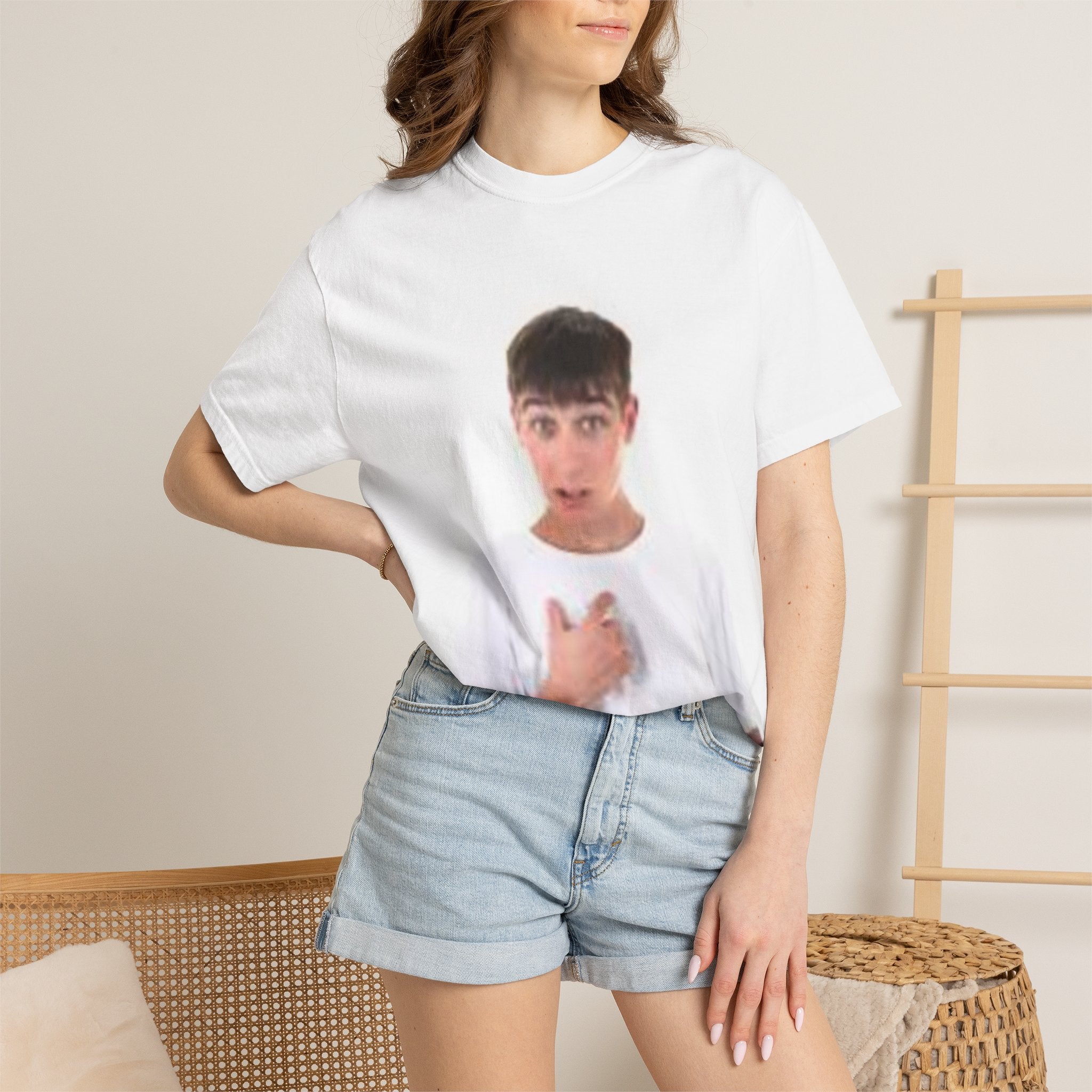 Guy Pointing At Himself Meme T-Shirt | Portrait Tee